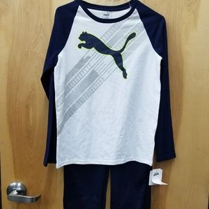 Puma Boys' 2-Piece Long Sleeve Tee and Pant Set